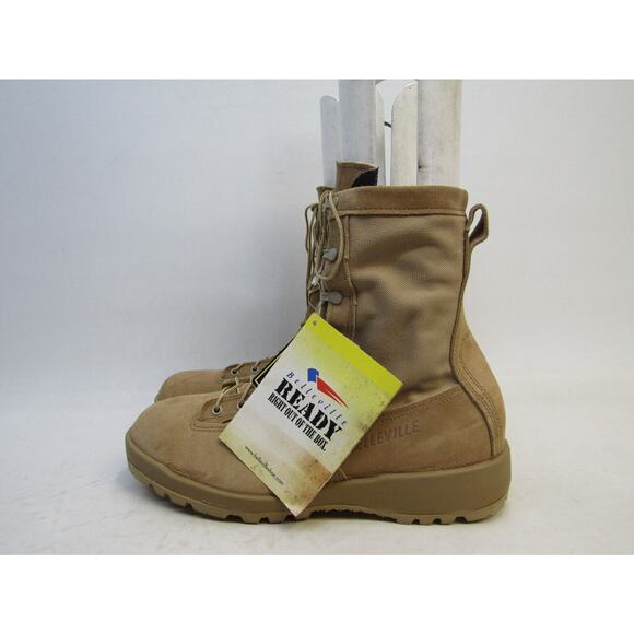 EUC Belleville Mens Sz 12.5 R Tan Suede Gore-Tex Combat Tactical Military Boots